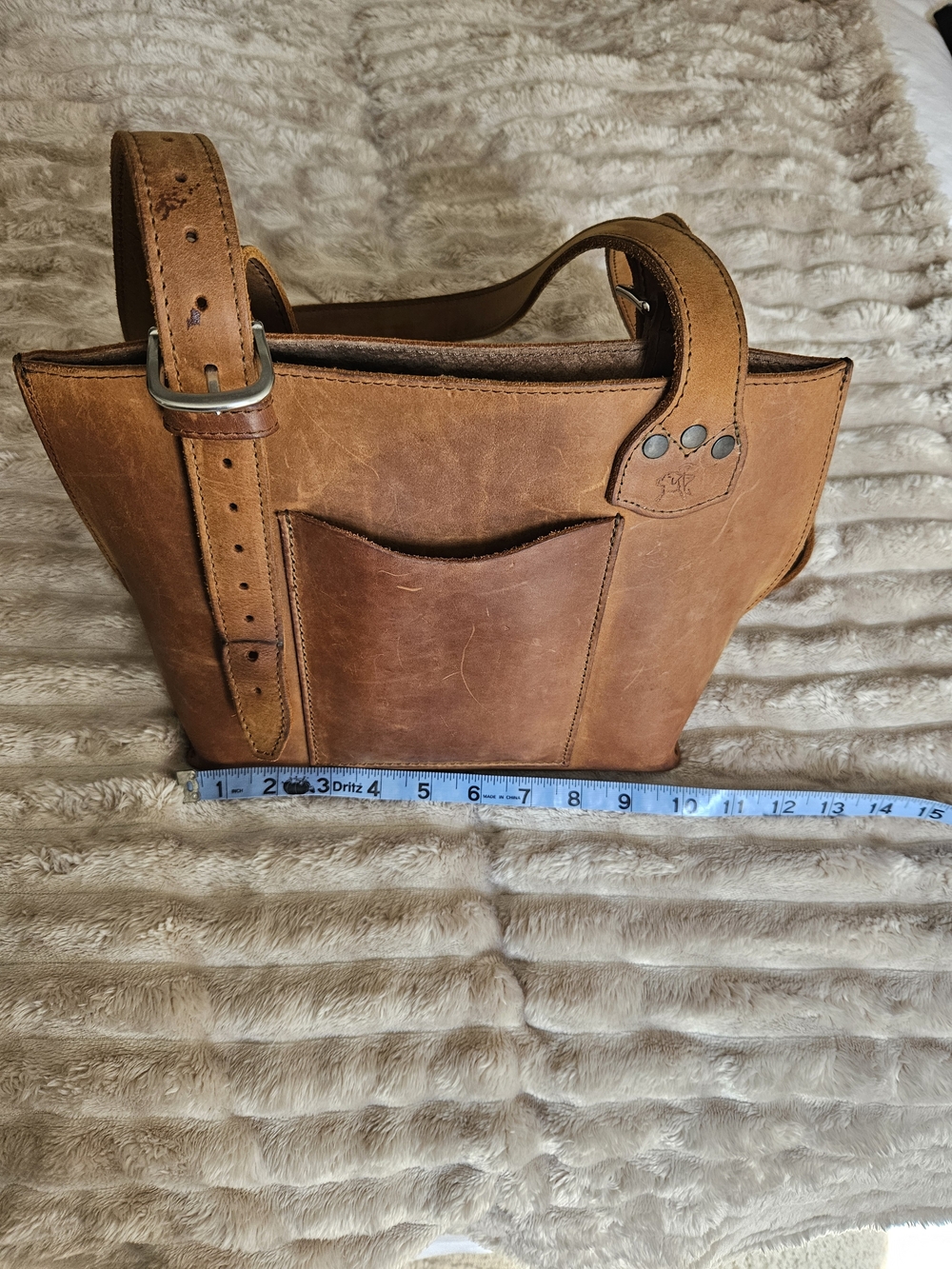 Saddleback Leather Tobasco Brown Leather Tote Bag with Front Pocket